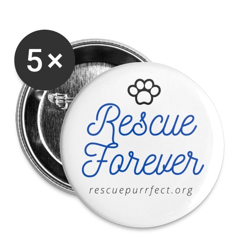 Rescue Purrfect Cursive Paw Print - Buttons large 2.2'' (5-pack)
