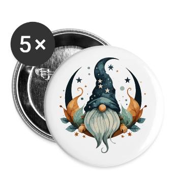 Celestial Gnomes: Die-Cut Watercolor Minimalist - Buttons large 2.2'' (5-pack) - white