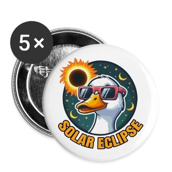 Solar Eclipse Duck With Sunglasses - Buttons large 2.2'' (5-pack) - white