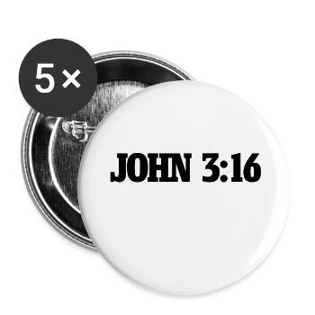 John 3:16 - Buttons large 2.2'' (5-pack) - white