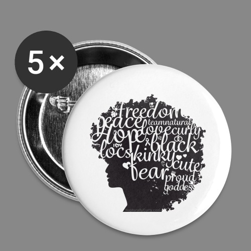 Afro Text II - Buttons large 2.2'' (5-pack)
