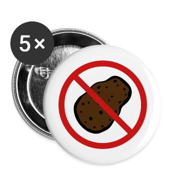 against prohibited zone sign shield no potato food - Buttons large 2.2'' (5-pack) - white
