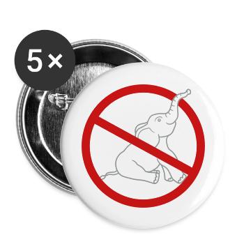 no zone prohibited elephant small sitting cute cut - Buttons large 2.2'' (5-pack) - white