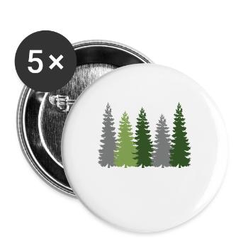 Pine Tree - Buttons large 2.2'' (5-pack) - white