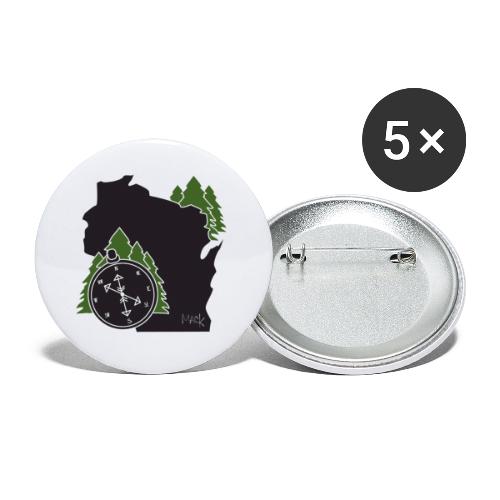 Wisconsin Compass Logo - Buttons large 2.2'' (5-pack)