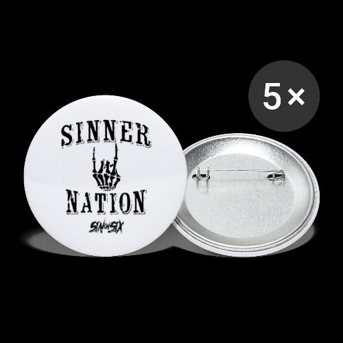 Sinner Nation black - Buttons large 2.2'' (5-pack)