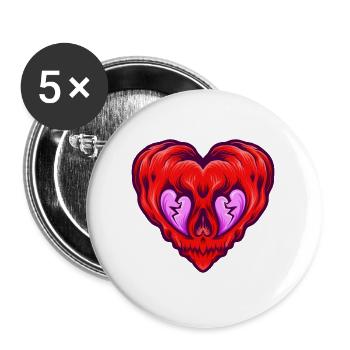 Broken Heart scary valentine cartoon heart - Buttons large 2.2'' (5-pack) - white