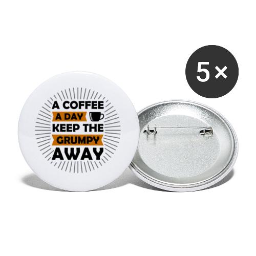 a coffee a day keep the grumpy away 5262165 - Buttons large 2.2'' (5-pack)