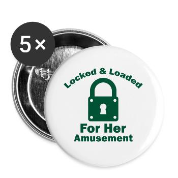 Locked and loaded BDSM fetish roleplay - Buttons large 2.2'' (5-pack) - white