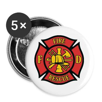 Firefighter Rescue Maltese Florian Cross - Buttons large 2.2'' (5-pack) - white