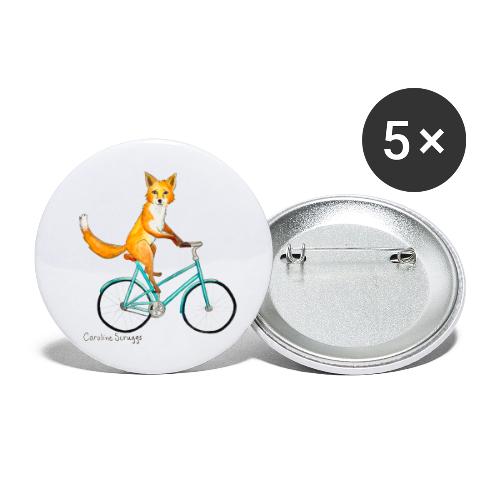 The Fox & the Bicycle - Buttons large 2.2'' (5-pack)
