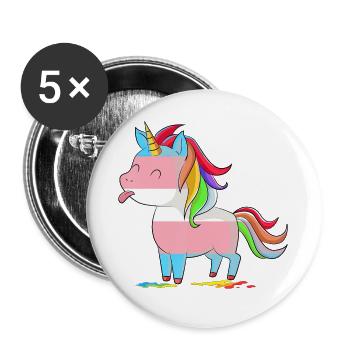 Transgender UnicornLGBTQ Trans Pride T - Buttons large 2.2'' (5-pack) - white