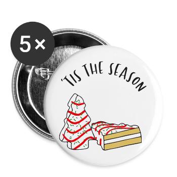 Tis The Season Little Debbie Christmas Tree Cakes - Buttons large 2.2'' (5-pack) - white