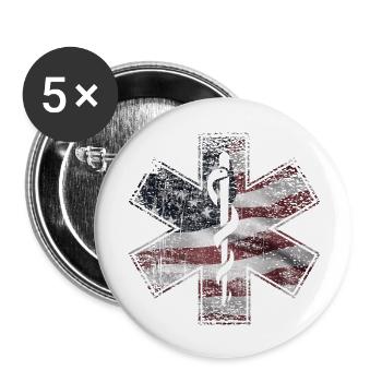 4th of July Paramedic EMS EMT USA American Flag - Buttons large 2.2'' (5-pack) - white