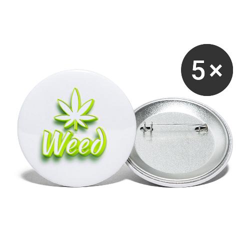 Cannabis Weed Leaf - Marijuana - Customizable - Buttons large 2.2'' (5-pack)