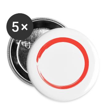 red circle - Buttons large 2.2'' (5-pack) - white