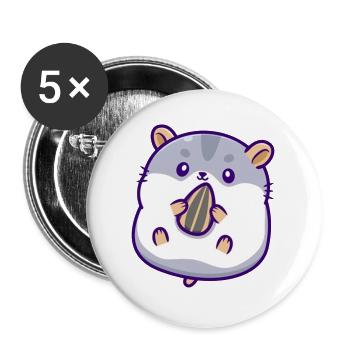 Cute hamster eating sunflower seed - Buttons large 2.2'' (5-pack) - white