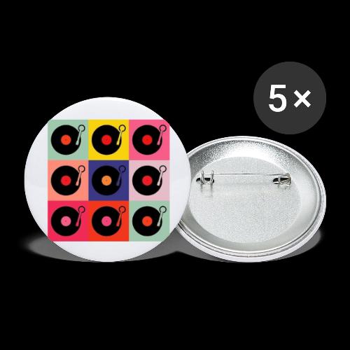 Records in the Fashion of Warhol - Buttons large 2.2'' (5-pack)