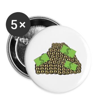 Gold dollar money jewelry coins expensive - Buttons large 2.2'' (5-pack) - white