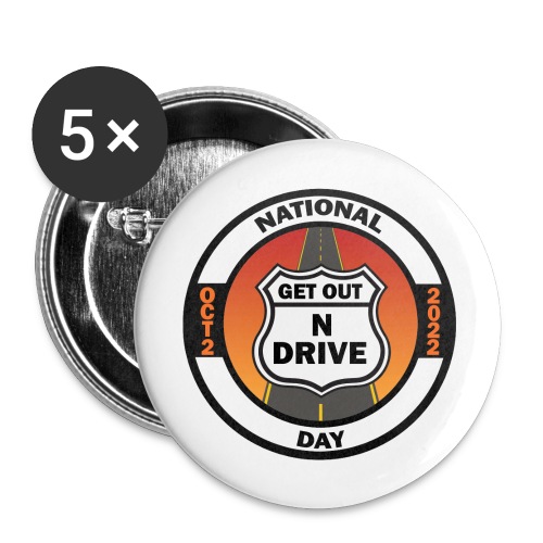 National Get Out N Drive Day Official Event Merch - Buttons large 2.2'' (5-pack)