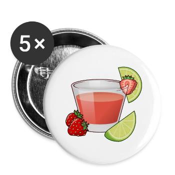 Strawberry Daiquiri Cocktail - Buttons large 2.2'' (5-pack) - white