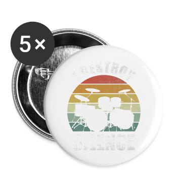 Drum Kit Percussionist Percussion Player Gifts - Buttons large 2.2'' (5-pack) - white