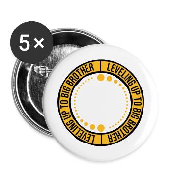 Leveling up big brother - Buttons large 2.2'' (5-pack) - white