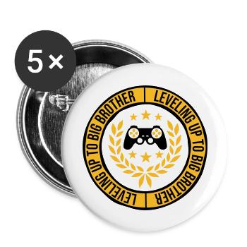 Leveling up big brother - Buttons large 2.2'' (5-pack) - white
