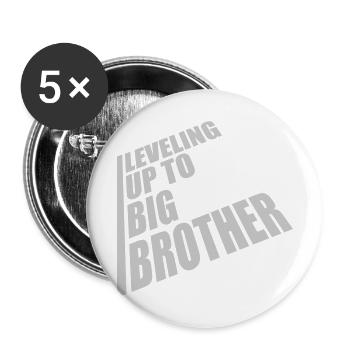 Leveling up big brother - Buttons large 2.2'' (5-pack) - white