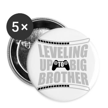 Leveling up big brother - Buttons large 2.2'' (5-pack) - white
