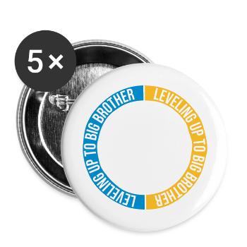 Leveling up big brother - Buttons large 2.2'' (5-pack) - white