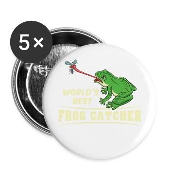 World s Best Frog Catcher For Herpetologist - Buttons large 2.2'' (5-pack) - white