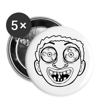 Scary crazy horror face - Buttons large 2.2'' (5-pack) - white