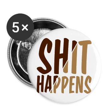 Shit happens bad luck - Buttons large 2.2'' (5-pack) - white