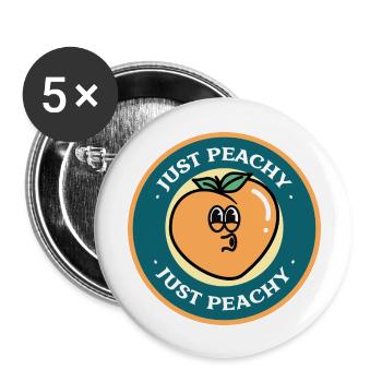 Just Peachy - Cute Peach Pun - Buttons large 2.2'' (5-pack) - white