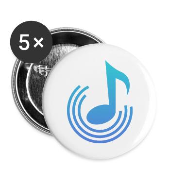 music - Buttons large 2.2'' (5-pack) - white