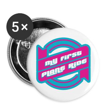 My First Plane Ride 36 - Buttons large 2.2'' (5-pack) - white