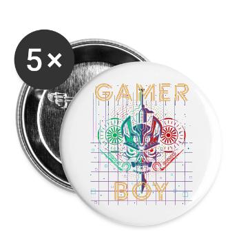 Gamer Boy - Buttons large 2.2'' (5-pack) - white