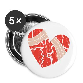 Broken Hearts Gift Idea Men Women Valentine Day - Buttons large 2.2'' (5-pack) - white