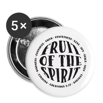 fruit of the spirit - bible verse tshirt - Buttons large 2.2'' (5-pack) - white