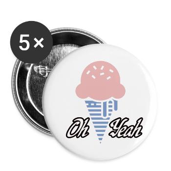 ice cream - Buttons large 2.2'' (5-pack) - white