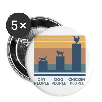 Level Of Crazy Chicken Lover - Buttons large 2.2'' (5-pack) - white