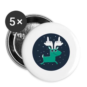 Rude olph the Reindeer - Buttons large 2.2'' (5-pack) - white