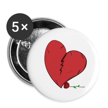 broken heart sad red - Buttons large 2.2'' (5-pack) - white