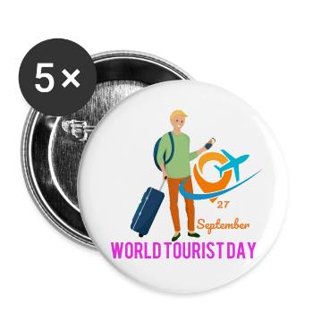 World tourist day - Buttons large 2.2'' (5-pack) - white