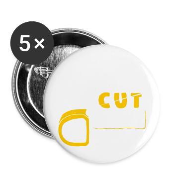 Measure Cut Swear Repeat Woodworking Woodworker T - Buttons large 2.2'' (5-pack) - white