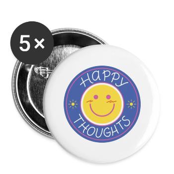 Happy thoughts, be happy - Buttons large 2.2'' (5-pack) - white