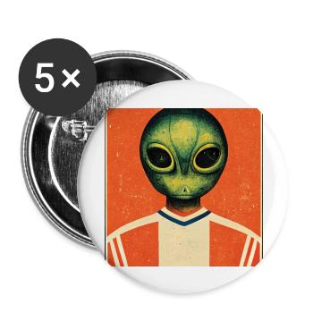 alien passport photo, alien selfie - Buttons large 2.2'' (5-pack) - white