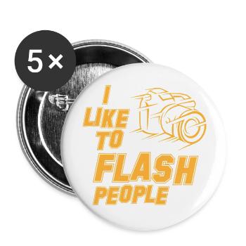 I like to flash people Photographer photography hu - Buttons large 2.2'' (5-pack) - white