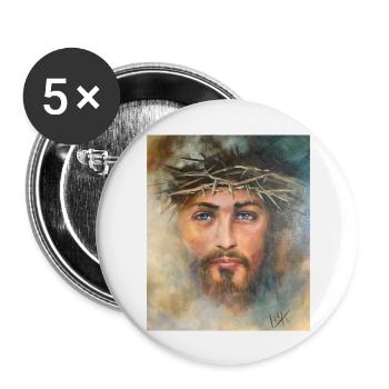 Religious Jesus Hand Painting T Shirt - Buttons large 2.2'' (5-pack) - white